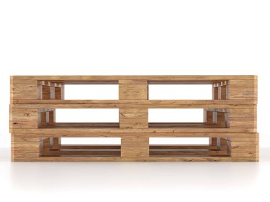 Paletler beyaz arka planda. 3d illüstrasyon.