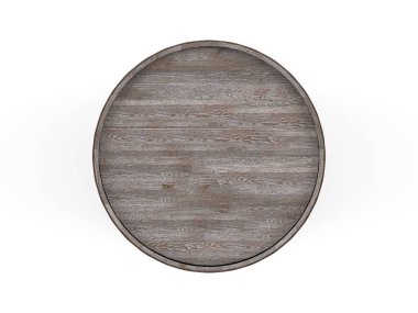 Beyaz arka planda tahta fıçı. 3d illüstrasyon.