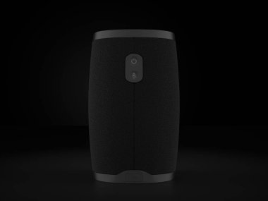 Bluetooth speaker on a black background. 3d illustration.