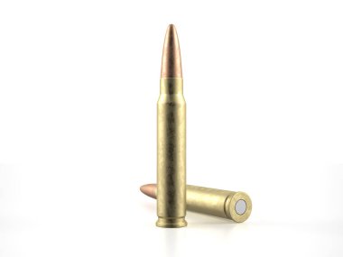 Beyaz arka plandaki kurşunlar. 3d illüstrasyon.