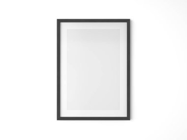 Beyaz arka planda poster çerçevesi. 3d illüstrasyon.