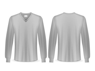 Beyaz arka planda uzun kollu tişört. Vektör illüstrasyonu.