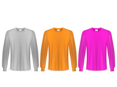 Beyaz arka planda uzun kollu tişört. Vektör illüstrasyonu.