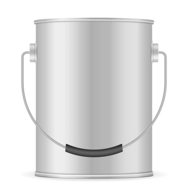 Beyaz arka planda boya kutusu. Vektör illüstrasyonu.