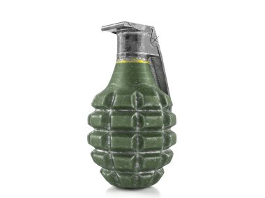 Grenade on a white background. 3d illustration. clipart