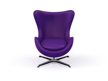 Beyaz arka planda yumurta koltuğu. 3d illüstrasyon.