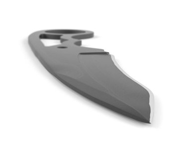 Beyaz arka planda taktik bıçağı. 3d illüstrasyon.