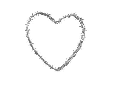 Kalbini dikenli teller oluşturdu. 3d illüstrasyon.