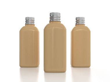 Beyaz arka planda seramik şişeler. 3d illüstrasyon.