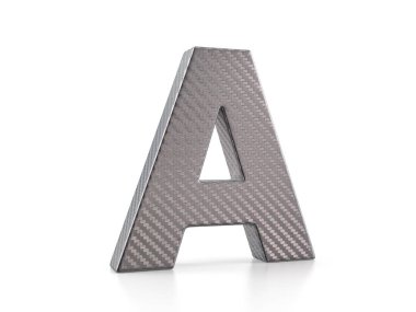 Holographic foil letter A on a white background. 3d illustration. clipart