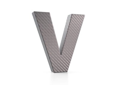 Beyaz bir arkaplanda sanal folyo V harfi. 3d illüstrasyon.