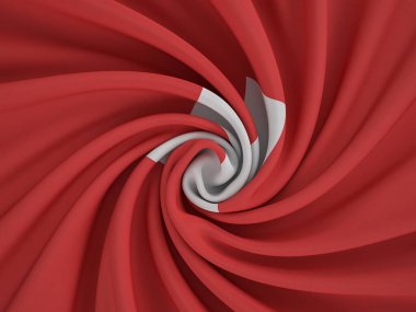 Çarpık tekstil İsviçre bayrağı. 3d illüstrasyon.