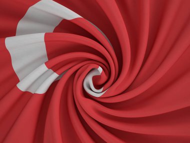 Çarpık tekstil hindi bayrakları. 3d illüstrasyon.