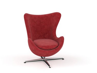 Beyaz arka planda yumurta koltuğu. 3d illüstrasyon.