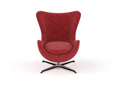 Beyaz arka planda yumurta koltuğu. 3d illüstrasyon.