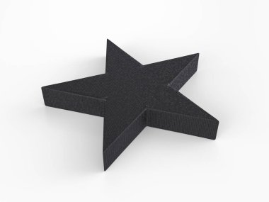 Beyaz arka planda plastik yıldız sembolü. 3d illüstrasyon.