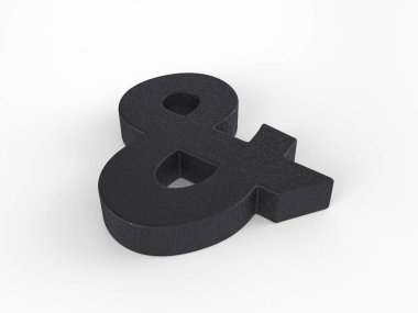 Beyaz arka planda plastik amper ve sembol. 3d illüstrasyon.