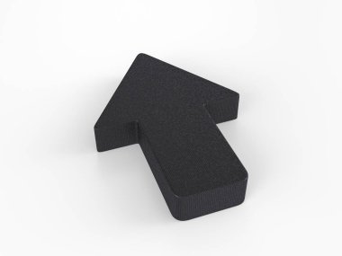 Beyaz arka planda plastik ok sembolü. 3d illüstrasyon.