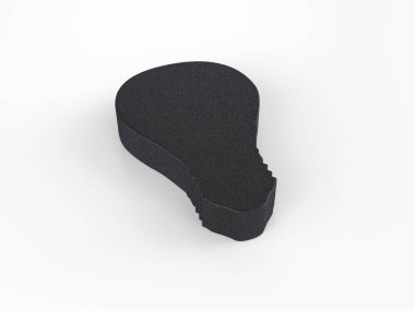 Beyaz arka planda plastik ampul sembolü. 3d illüstrasyon.