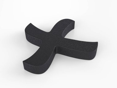 Plastik, beyaz arkaplandaki sembolü iptal eder. 3d illüstrasyon.