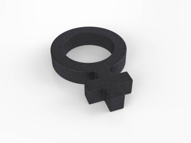 Beyaz arka planda plastik cinsiyet sembolü. 3d illüstrasyon.