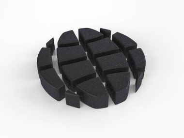 Beyaz arka planda plastik küre sembolü. 3d illüstrasyon.