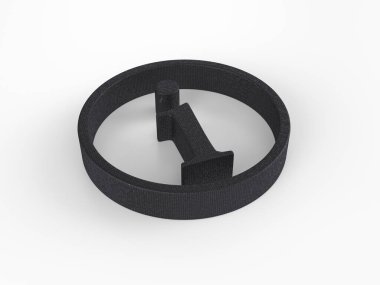 Beyaz arka planda plastik bilgi sembolü. 3d illüstrasyon.