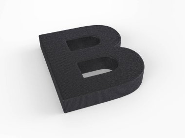 Beyaz arka planda plastik B harfi. 3d illüstrasyon.