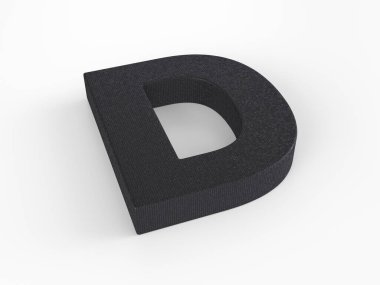 Beyaz arka planda plastik D harfi. 3d illüstrasyon.
