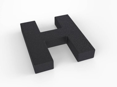 Beyaz arka planda plastik H harfi. 3d illüstrasyon.