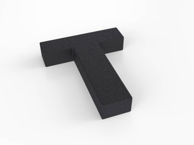 Beyaz arka planda plastik T harfi. 3d illüstrasyon.