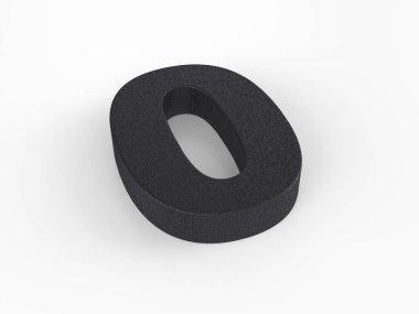 Beyaz arka planda sıfır numaralı plastik. 3d illüstrasyon.