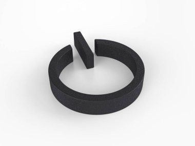 Beyaz arka planda plastik güç sembolü. 3d illüstrasyon.