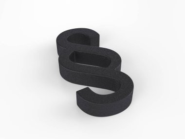 Beyaz arka planda plastik bölüm sembolü. 3d illüstrasyon.