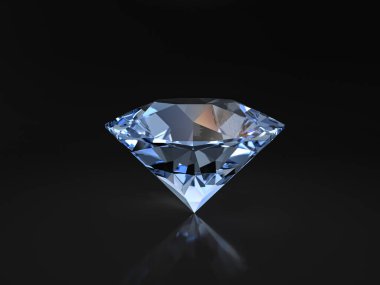 Elmas siyah bir arka plan. 3D çizim.