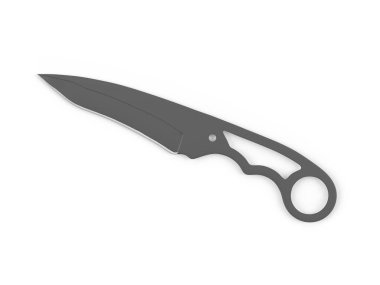 Beyaz arka planda taktik bıçağı. 3d illüstrasyon.