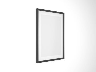 Beyaz arka planda poster çerçevesi. 3d illüstrasyon.