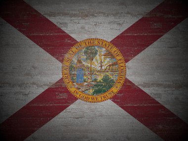 Eski ahşap Florida bayrak geçmişi. 3d illüstrasyon.