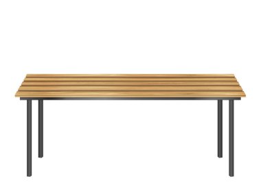 Beyaz arka planda ahşap masa. vektör illüstrasyonu.