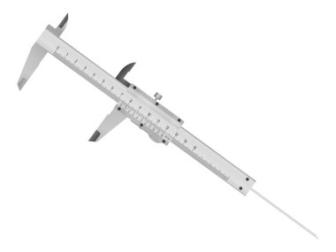 Beyaz arka planda kalibreler. Vektör illüstrasyonu.