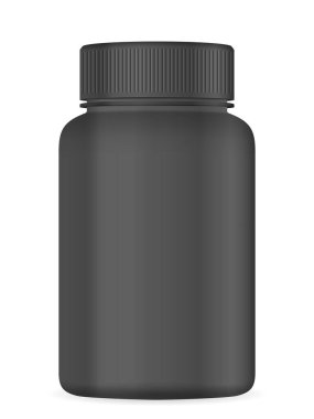 Beyaz arka planda plastik kavanoz. Vektör illüstrasyonu.