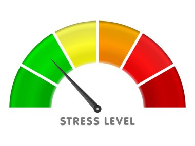 Beyaz arka planda stres ölçer. Vektör illüstrasyonu.