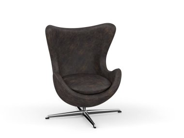 Beyaz arka planda yumurta koltuğu. 3d illüstrasyon.