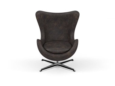 Beyaz arka planda yumurta koltuğu. 3d illüstrasyon.