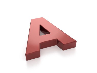 Beyaz arka planda A harfli araba boyası. 3d illüstrasyon.