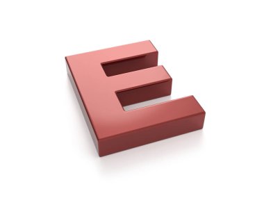 Beyaz arka planda E harfli araba boyası. 3d illüstrasyon.