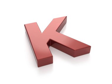 Beyaz arka planda araba boyası K harfi. 3d illüstrasyon.