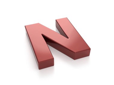 Beyaz arka planda araba boyası N harfi. 3d illüstrasyon.