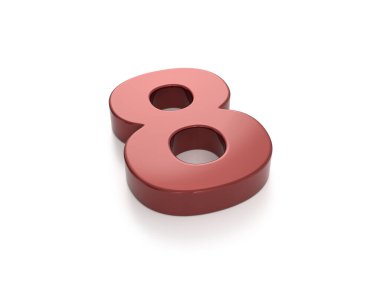 Beyaz arka planda sekiz numaralı araba boyası. 3d illüstrasyon.