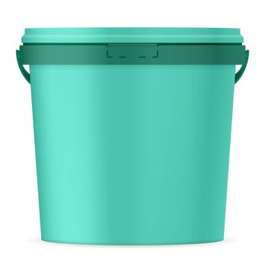 Beyaz arka planda boya kovası. Vektör illüstrasyonu.